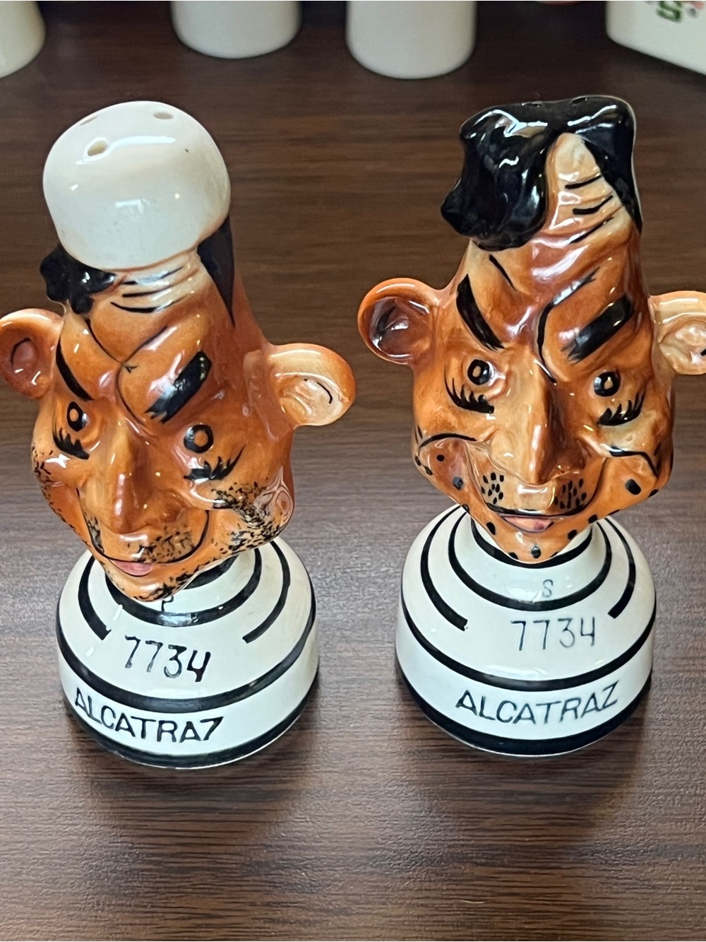 Vintage 1950s Alcatraz Prisoner Salt and Pepper Shakers - Made in Japan